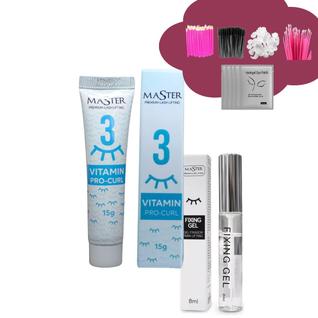 PASSO 3 MASTER VITAMIN PRO CURL INDIVIDUAL LASH LIFTING BROW LAMINATION 15G  FILME ROSA MA