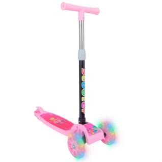 Patinete infantil 3 rodas com luzes led dobrável e ajustável menino menina