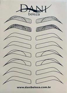 Pele Artificial Impressa Frente e Verso de Sobrancelhas para Treinamento de Micropigmentaç