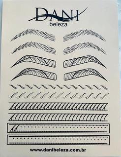 Pele Artificial Impressa Frente e Verso de Sobrancelhas para Treinamento de Micropigmentaç