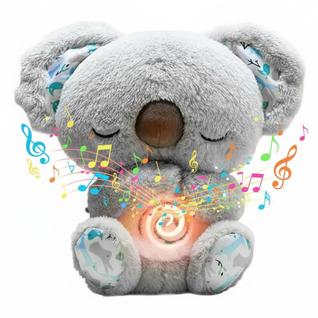 Pelúcia Koala Que Respira Com Luz, Som e Movimento, Calmante Para TDAH e Ansiedade, Ajuda 