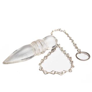Pêndulo Pedra Quartzo Hialino Natural Lapidação Egípcio