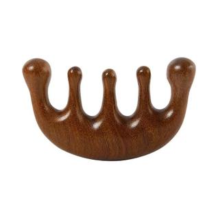 Pente De Massagem Em Madeira De Sândalo Com Dentes Largos Para Cabeça, Rosto, Couro Cabelu