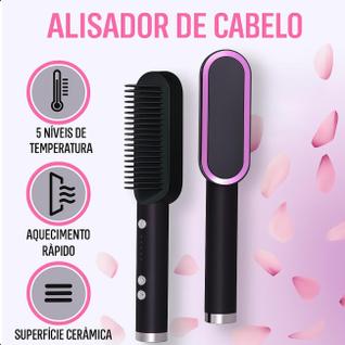 Pente Quente Elétrico Alisador de Cabelo Crespo