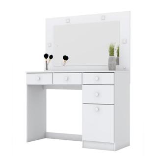 Penteadeira Camarim Chanel com Porta e 4 Gavetas Branco - Móveis Henn