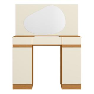 Penteadeira Camarim Orgânico com Espelho Assimétrico 2 Portas e Gaveta Design Moderno para