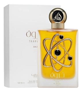 Perfume Árabe Tharwah Gold Eua de Parfum 100ml Lattafa Feminino Original com Nota Fiscal