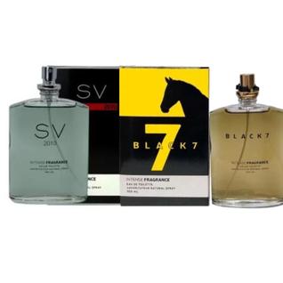 Perfumes importados sv e black7 sabedoriae bom humor duradora fixaçao