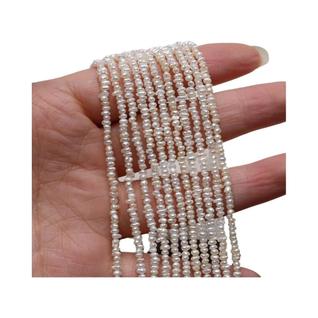 Pérolas Naturais De Água Doce Em Formato Plano 2-3mm Semi-acabadas 36cm Para Fazer Colares