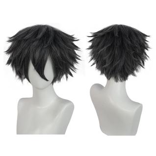Peruca ANOGOL Mix, cinza, cabelo curto e liso com franja para homens