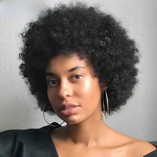Peruca De Cabelo Humano Remy Cacheado Afro Curto De 8 Polegadas Para Mulheres, Corte Pixie