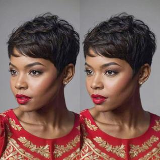 Peruca Evasens Pixie Cut Short Human Hair para mulheres negras