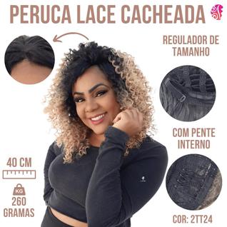 Peruca Front Lace Cacheada Afro - Bio Organica -Cabelo Sem Brilho Excessivo - Facil De Cui