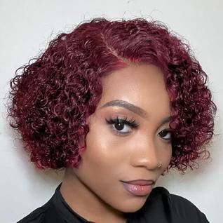 Peruca IMANI HAIR 99j Burgundy Pixie Cut 20cm de cabelo humano