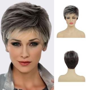 Peruca Kaneles Short Grey Pixie Cut sintética para mulheres