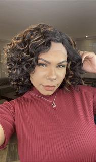 Peruca Lace Front L part Cabelo Humano Sofia Lux com Mechas F2/30B - Estilo Natural e Conf