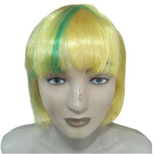 Peruca Lisa Cabelo Curto Fio Sintético Festa Fantasia Cosplay Balada Carnaval Corte Long B