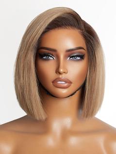 Peruca LUVME HAIR Ash Blonde Blunt Cut Bob 20 cm de cabelo humano