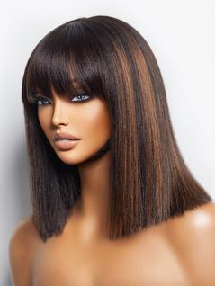 Peruca LUVME HAIR Yaki Straight Bob 30 cm Cabelo humano 180 densidade