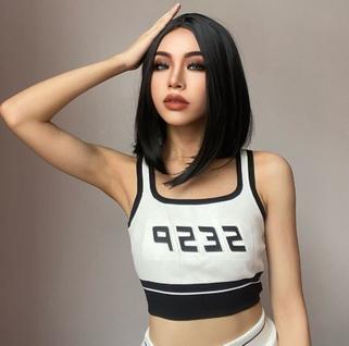 Peruca Orgânica Modelo Curta Long Bob Aceita Chapinha