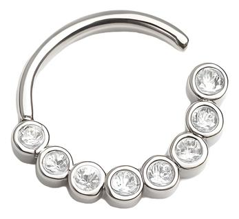 Piercing De Prata 925 Argola Cravejada Para Septo E Daith