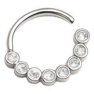 Piercing De Prata 925 Argola Cravejada Para Septo E Daith