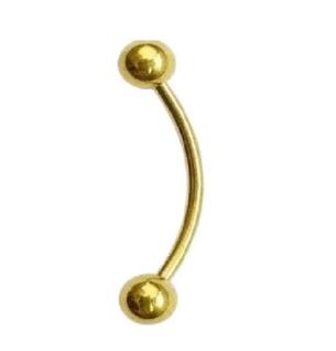 Piercing De Umbigo De Ouro 18k Curvado Sobrancelha Rook Daith
