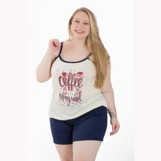 Pijama Algodão Plus Size G1 G2 G3 Short Doll Malha Confortável