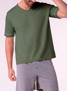Pijama Curto Lupo 28000-001 Masculino Gola V Algodão T. P/XG