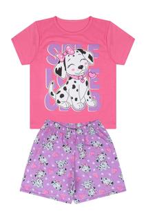 Pijama Infantil Menina Dalmata Chiclete - Alemara