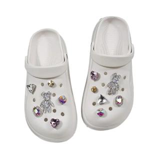 Pingentes De Sapato DIY Com Urso De Cristal Colorido E Corrente De Diamantes Para Clogs, 8