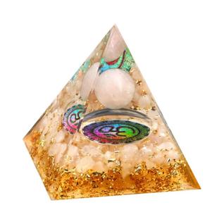 Pirâmide De Energia De Quartzo Rosa Orgonite, Ferramenta De Cura Reiki, Cristal Para Chakr
