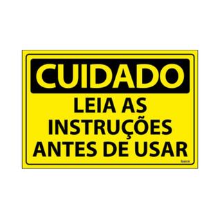 Placa De Sinalização Cuidado Leia As Instruções Antes De Usar 30x20 Ecom IA - SC83 F9e