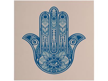 Placa Decorativa MDF Good Vibes Hamsa 29x29cm