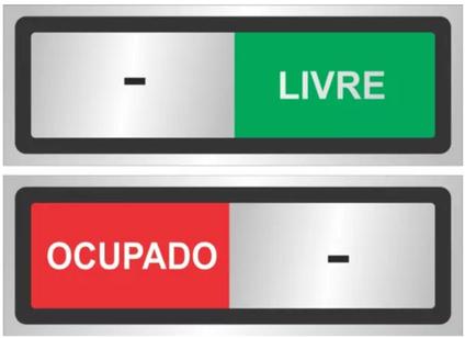 Placa Indicação com Trilho Porta Livre Ocupado 7x20 cm