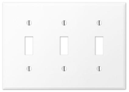 Placas de arte de parede Mulberry 3 Gang Toggle White 14x19 cm