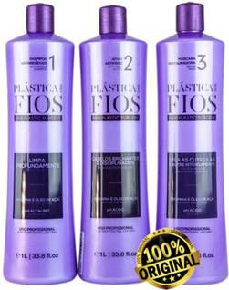Plástica dos Fios Cadiveu Selagem Térmica Escova Progressiva Alisa 100 - 3x1000 ml