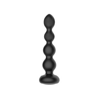 Plug Anal com Vibração e Giro 10 Modos  Controle Remoto sem Fio, Textura Ondulada em Silic
