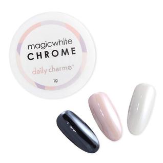 Pó de cromo para unhas Daily Charme Magic White 1g
