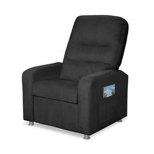 Poltrona do Papai reclinavél Suede Preto -Casa da Poltrona