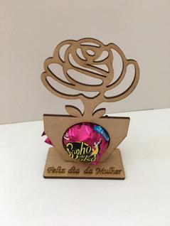 Porta bombom Feliz dia da Mulher em MDF Kit com 30 peças