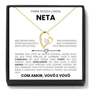 Presente Para Neta Colar Com Mensagem Amor Vovô e Vovó
