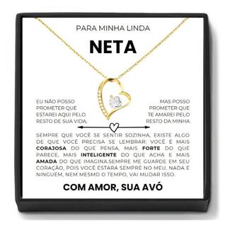 Presente Para Neta Colar Com Mensagem Amor Vovô e Vovó