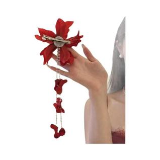 Presilha De Cabelo Feminina Com Flor E Franja Longa, Acessório De Cabelo Com Contas De Vid