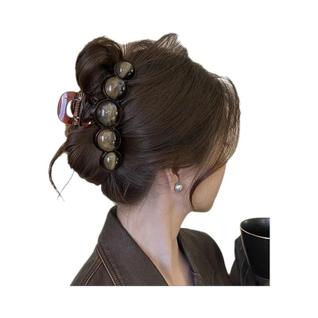 Presilha De Cabelo Feminina Retrô Com Degradê E Contas Geométricas 11cm, Presilha Plástica