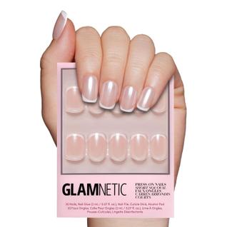 Press On Nails Glamnetic La Perle Squoval White French Tips