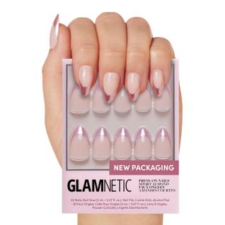 Press-On Nails Glamnetic Rock Candy Metallic Pink French