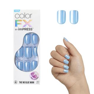 Press-On Nails Impress 'Meta' Color FX Medium Blue Squoval