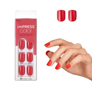 Pressione as unhas Impress Corally Crazy Orange Short Squoval
