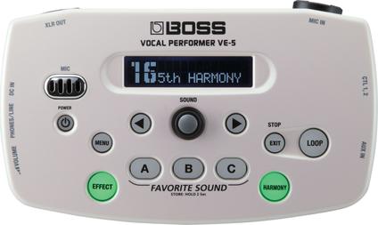 Processador de Efeitos Vocal Boss VE5 Branco
